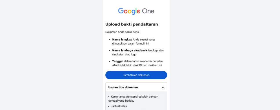 Upload Dokumen Bukti Pendaftaran