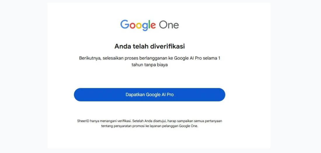 Anda Telah Diverifikasi